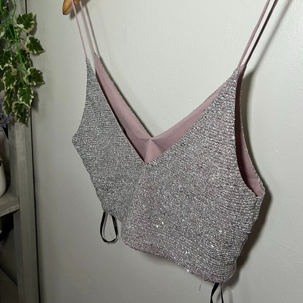 Forever 21 Metallic Sparkle Cami Top, L